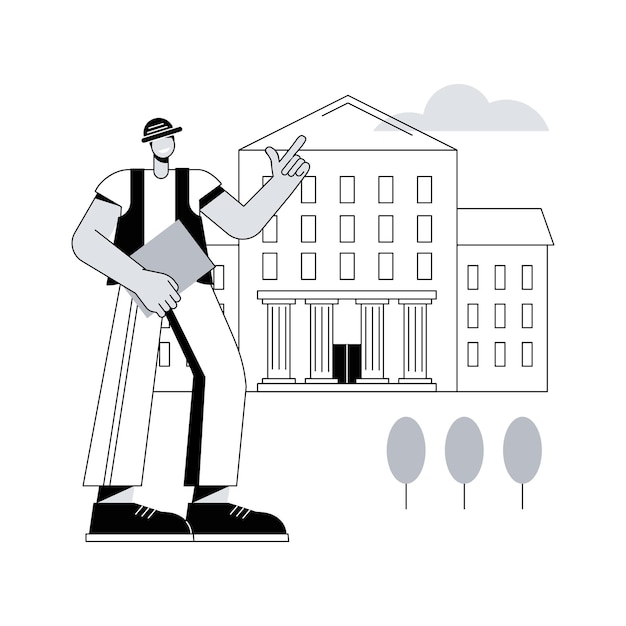 Ilustración de vector de concepto abstracto de edificio público