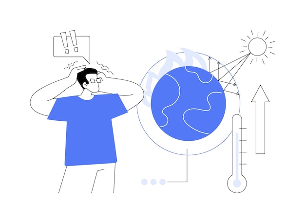 Ilustración del vector del concepto abstracto del efecto invernadero