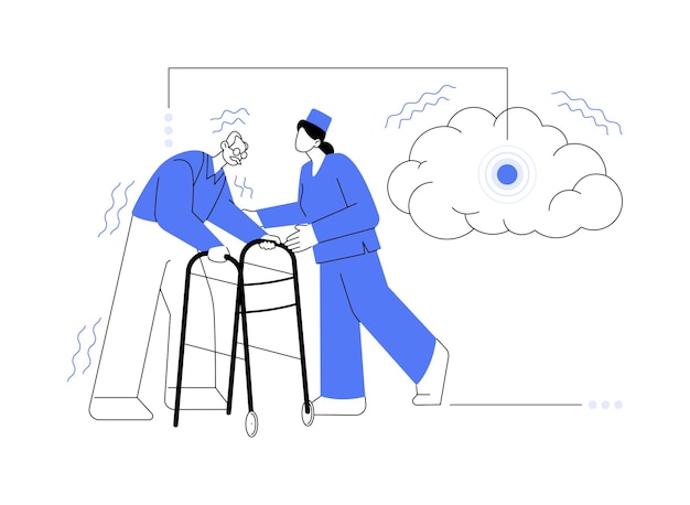 Ilustración de vector de concepto abstracto de enfermedad de Parkinson