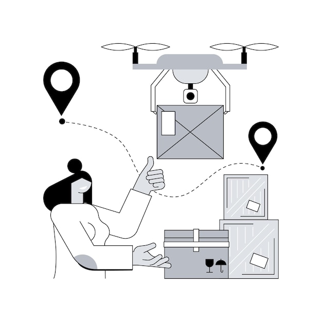 Vector ilustración de vector de concepto abstracto de entrega autónoma