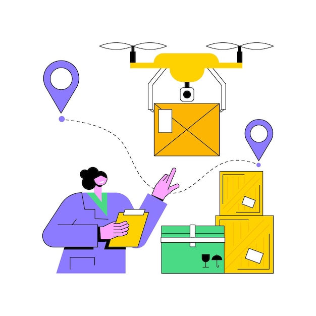 Ilustración de vector de concepto abstracto de entrega de drones