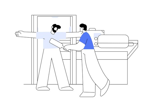 Ilustración de vector de concepto abstracto de escáner de seguridad