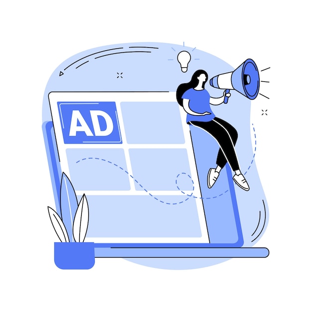 Ilustración de vector de concepto abstracto de escritura de anuncios