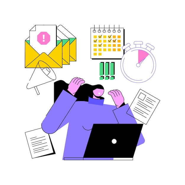Ilustración de vector de concepto abstracto de fecha límite