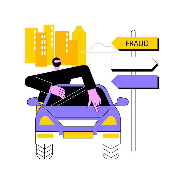 Ilustración de vector de concepto abstracto de fraude de carretera