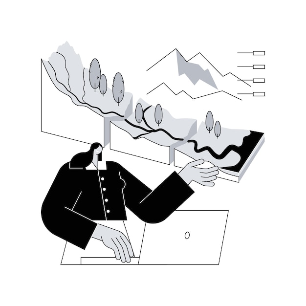 Ilustración de vector de concepto abstracto de geomorfología