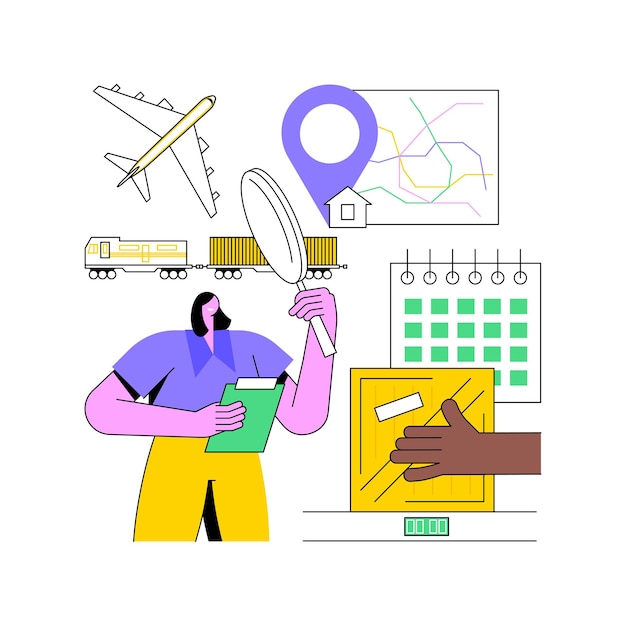 Ilustración de vector de concepto abstracto de gestión de cadena de suministro