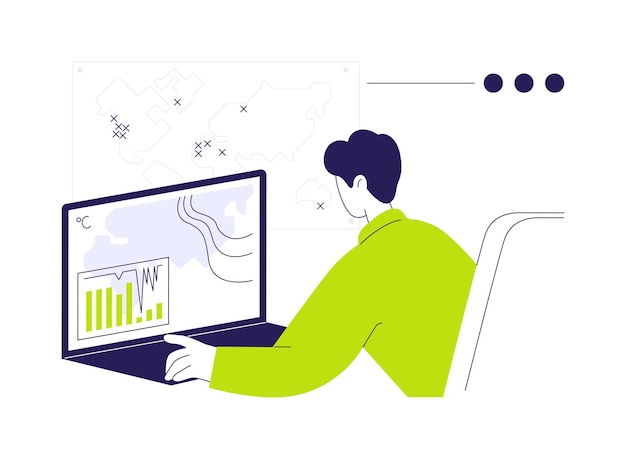 Ilustración de vector de concepto abstracto de gestión de datos ambientales