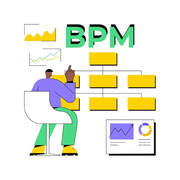Ilustración de vector de concepto abstracto de gestión de procesos de negocio