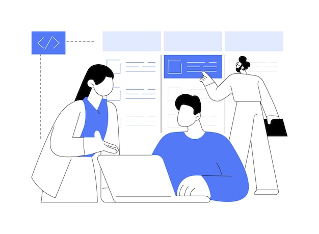 Ilustración de vector de concepto abstracto de gestión de proyectos ágil