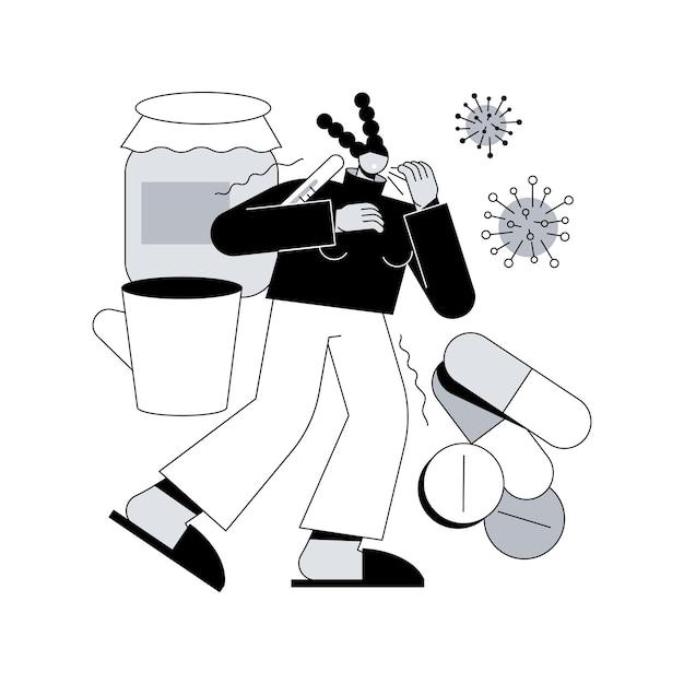Ilustración de vector de concepto abstracto de gripe estacional