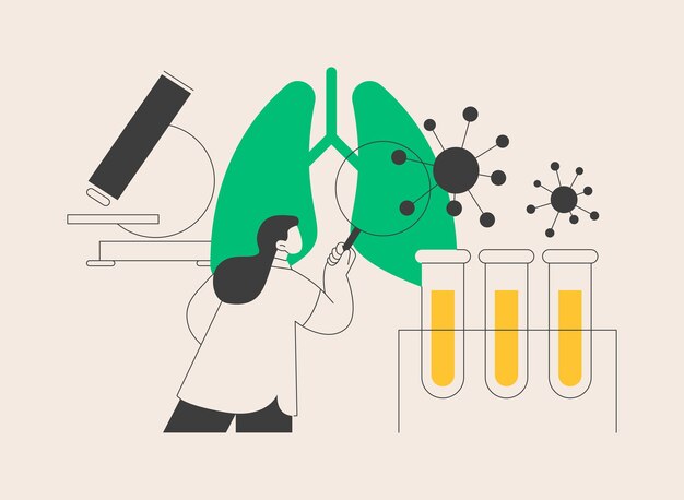 Ilustración de vector de concepto abstracto de infecciones respiratorias inferiores