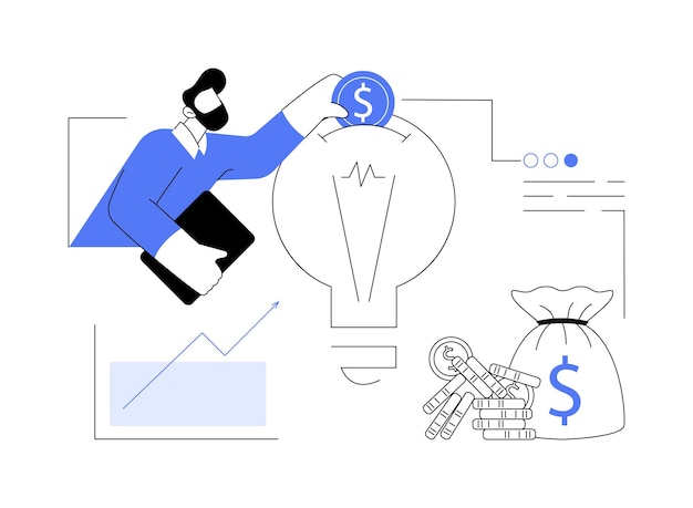 Ilustración de vector de concepto abstracto de inversión de riesgo