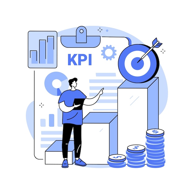 Ilustración de vector de concepto abstracto de KPI