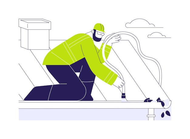 Ilustración de vector de concepto abstracto de limpieza de canalones