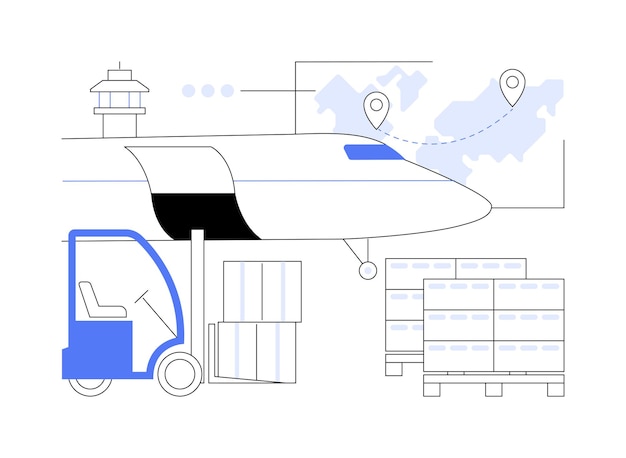 Ilustración de vector de concepto abstracto de logística de carga aérea