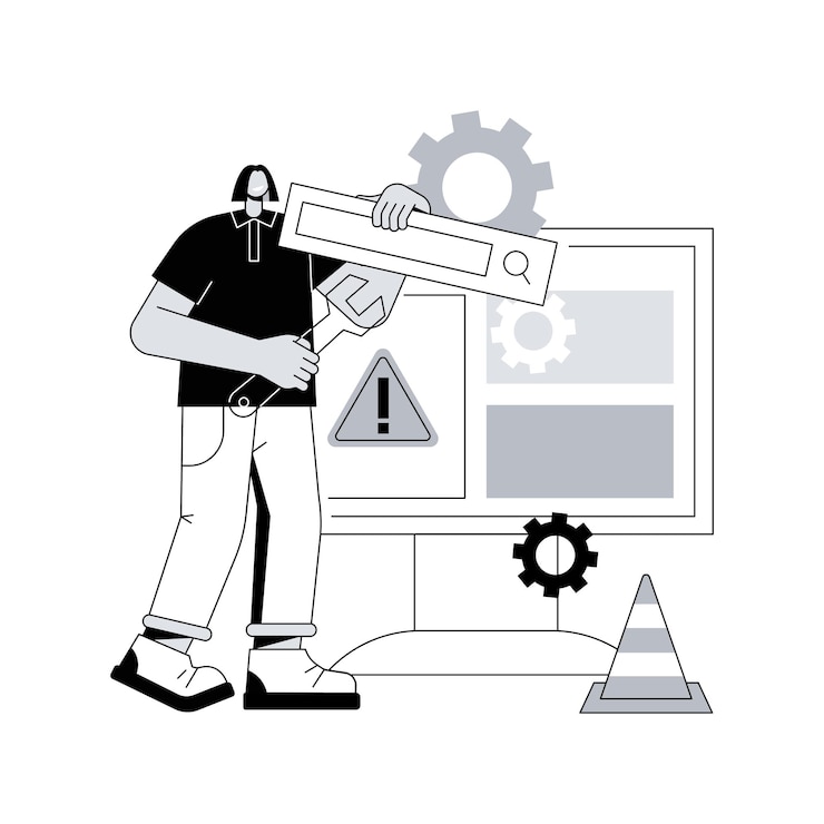 Vector ilustración de vector de concepto abstracto de mantenimiento de sitio web