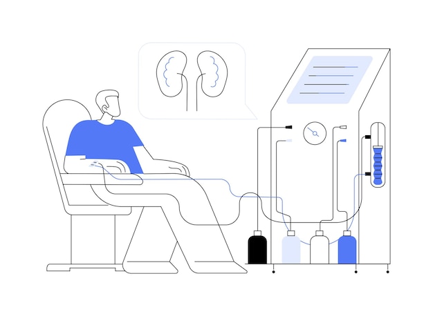 Ilustración de vector de concepto abstracto de máquina de diálisis