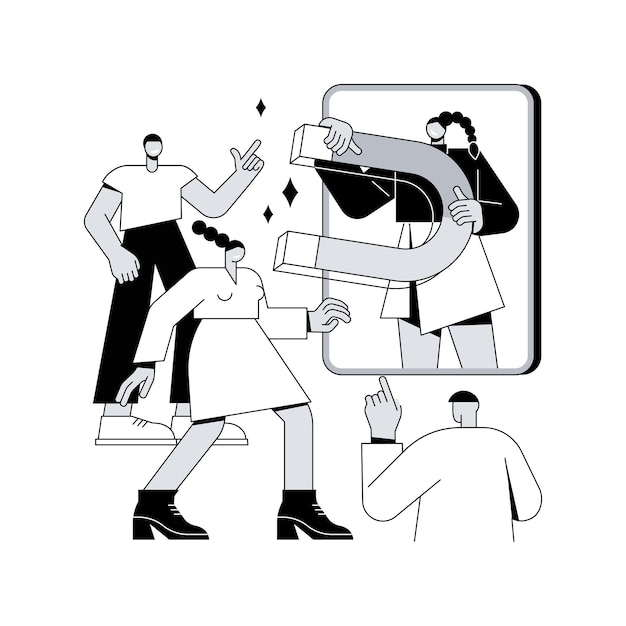 Ilustración de vector de concepto abstracto de marketing de boca en boca