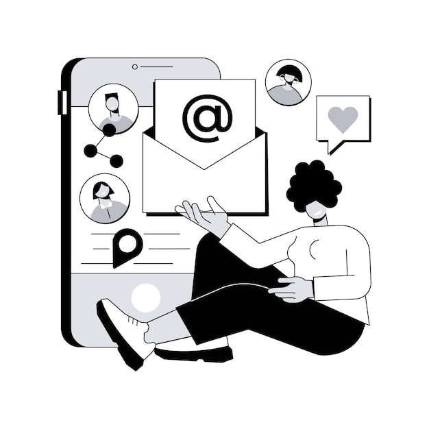 Ilustración de vector de concepto abstracto de marketing por correo electrónico