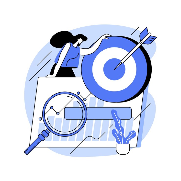 Vector ilustración de vector de concepto abstracto de marketing impulsado por datos