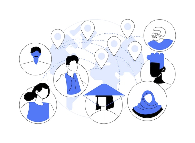 Ilustración de vector de concepto abstracto de migración internacional