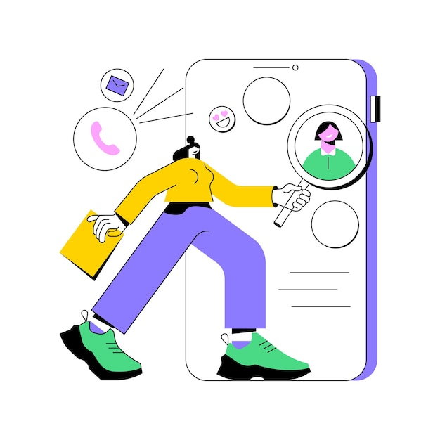 Ilustración de vector de concepto abstracto de monitoreo de redes sociales