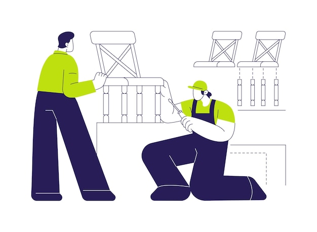Ilustración de vector de concepto abstracto de montaje de muebles