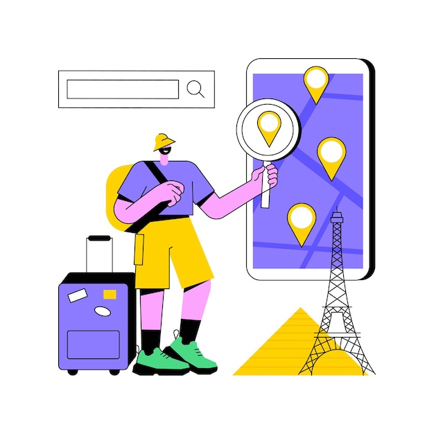 Ilustración de vector de concepto abstracto de navegador de viaje