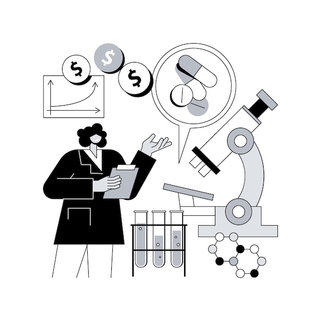 Ilustración de vector de concepto abstracto de negocio farmacológico