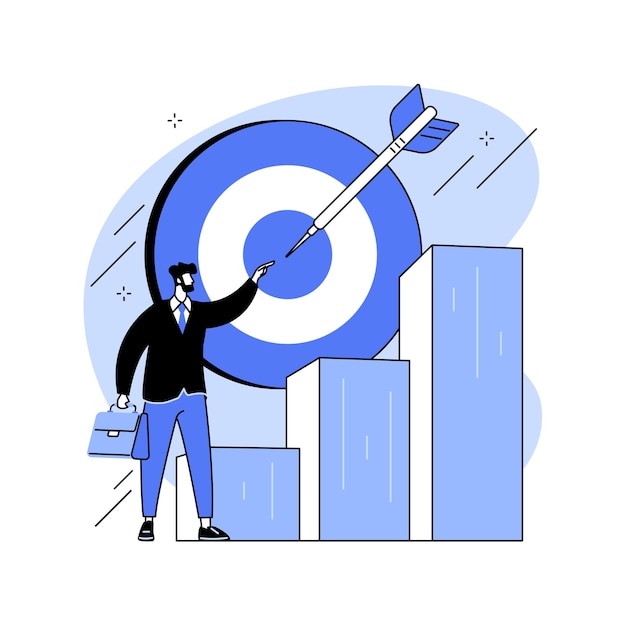 Ilustración de vector de concepto abstracto de objetivos