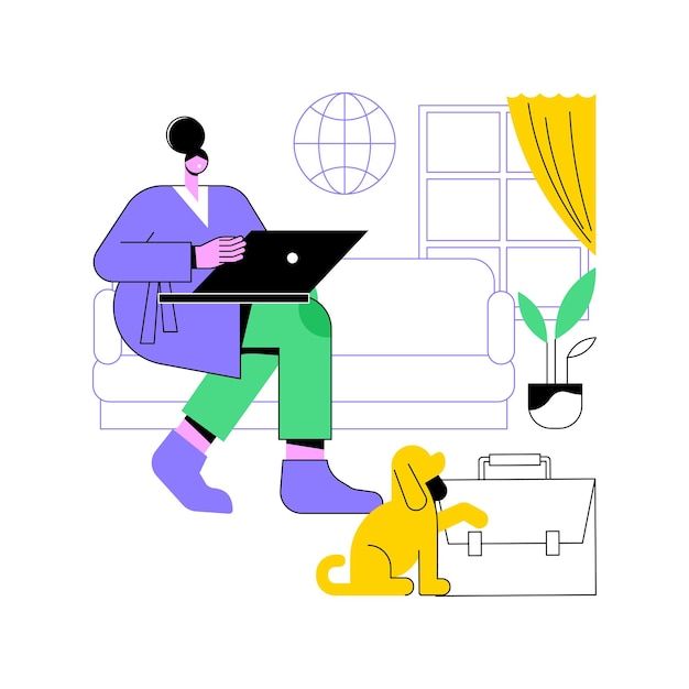 Ilustración de vector de concepto abstracto de oficina en casa de trabajo