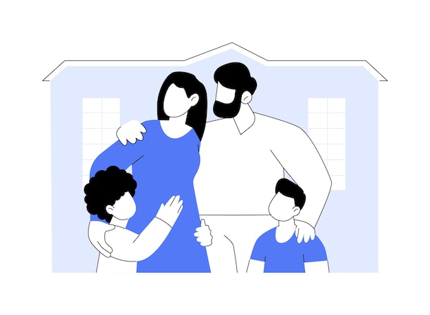 Ilustración de vector de concepto abstracto de padre adoptivo