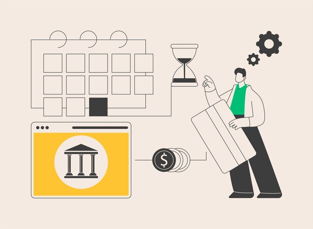 Ilustración de vector de concepto abstracto de pago de impuestos a plazos
