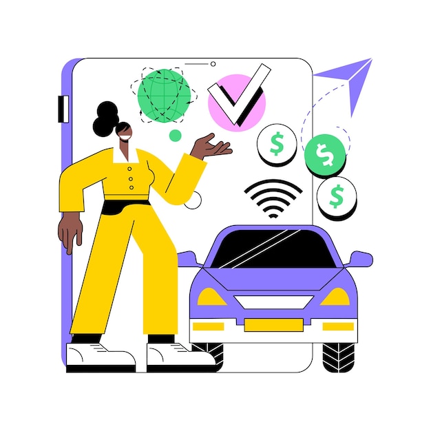 En la ilustración de vector de concepto abstracto de pagos de vehículos