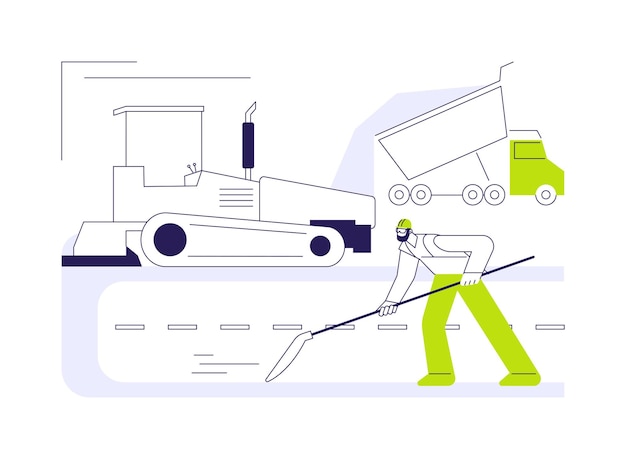 Ilustración de vector de concepto abstracto de pavimentación de asfalto