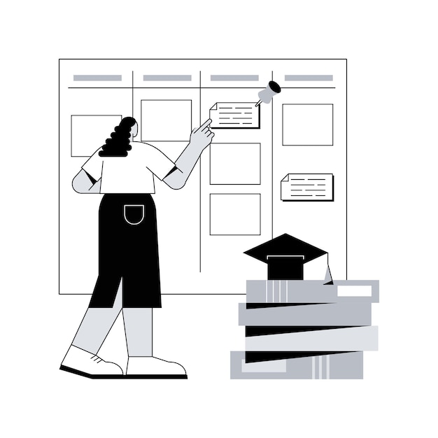 Ilustración de vector de concepto abstracto de plan de estudios escolar