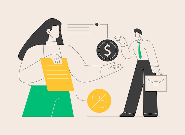 Ilustración de vector de concepto abstracto de préstamo de dinero