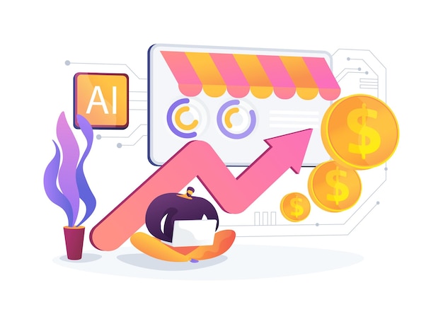 Ilustración del vector de concepto abstracto de las previsiones de ventas mejoradas