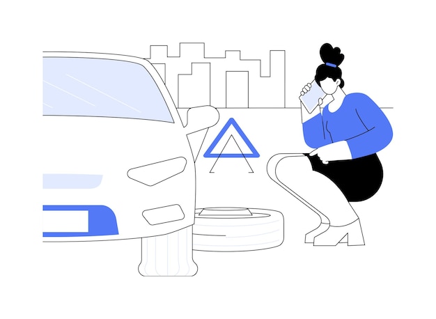 Ilustración de vector de concepto abstracto de problema de pinchazo