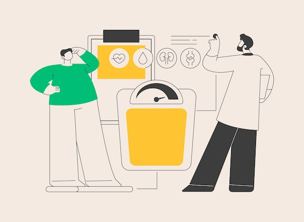 Ilustración de vector de concepto abstracto de problema de salud de obesidad