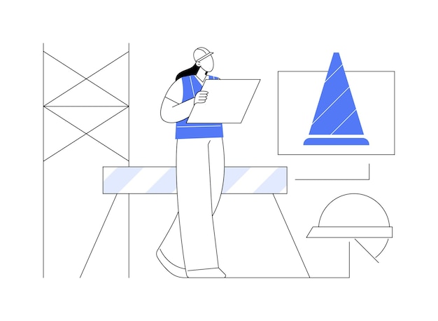 Ilustración de vector de concepto abstracto de protección de sitio de construcción