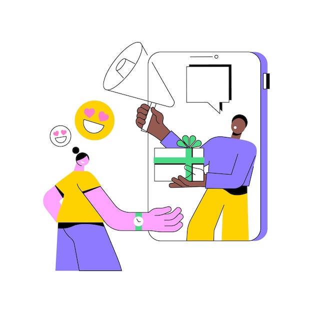 Ilustración de vector de concepto abstracto de publicidad interactiva