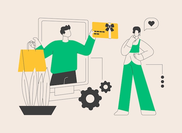 Ilustración de vector de concepto abstracto de publicidad interactiva
