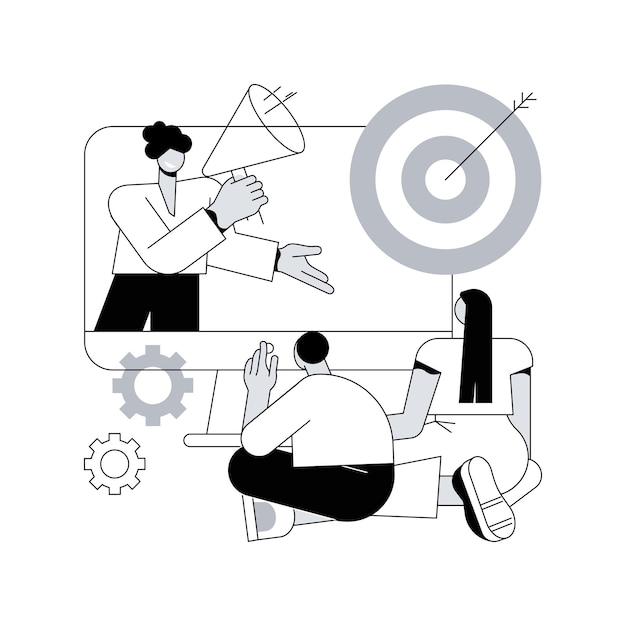Ilustración de vector de concepto abstracto de publicidad de TV direccionable