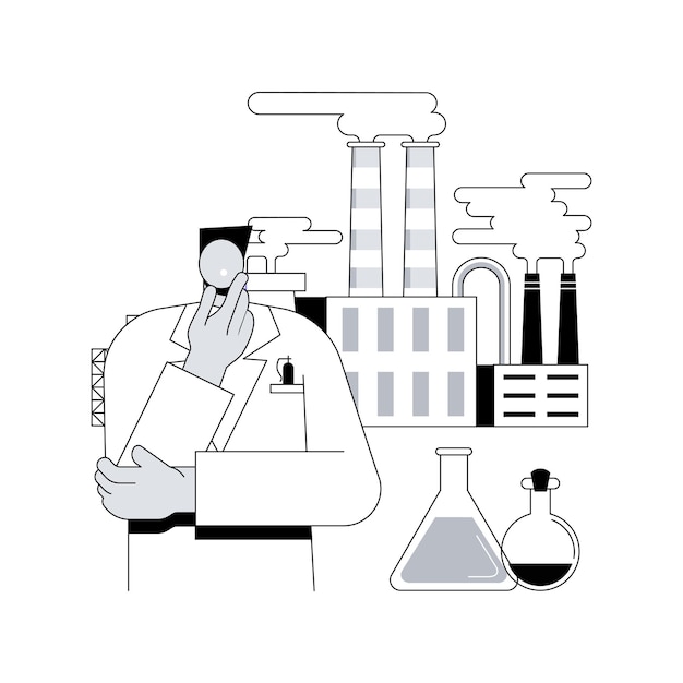 Ilustración de vector de concepto abstracto de química industrial