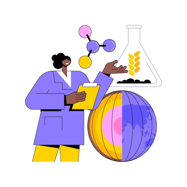 Ilustración de vector de concepto abstracto de química del suelo