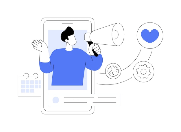 Ilustración de vector de concepto abstracto de relaciones públicas en línea