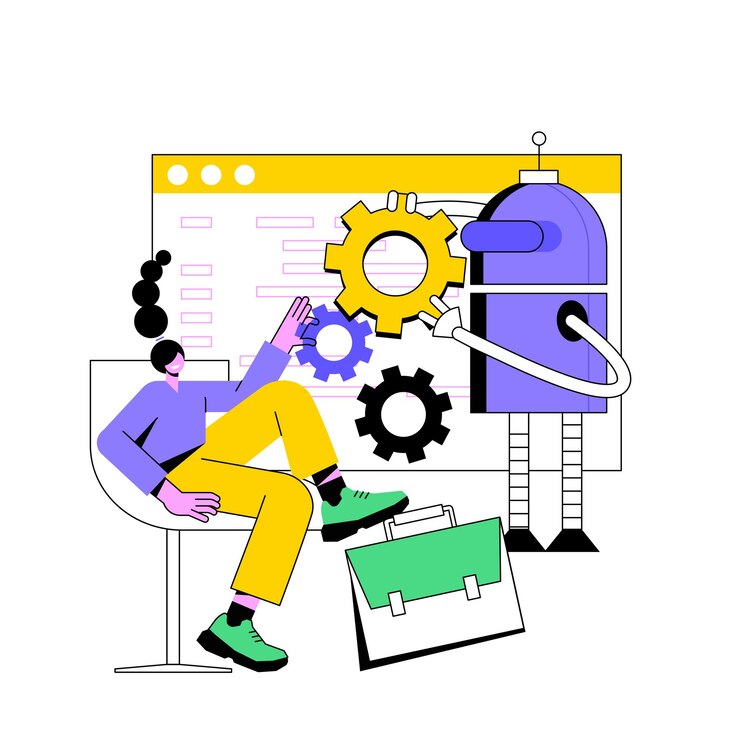 Vector ilustración de vector de concepto abstracto de robótica colaborativa