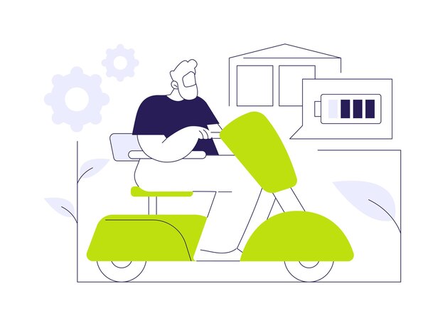 Ilustración de vector de concepto abstracto de scooter de movilidad